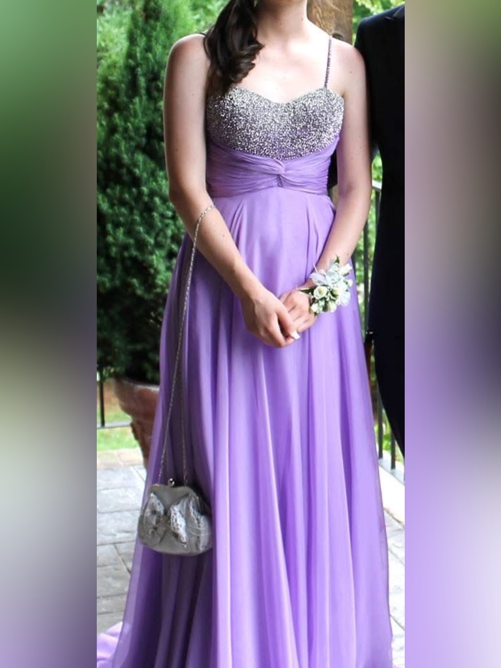 SHERRI HILL Elegant Lavender Floor-Length Prom Dress